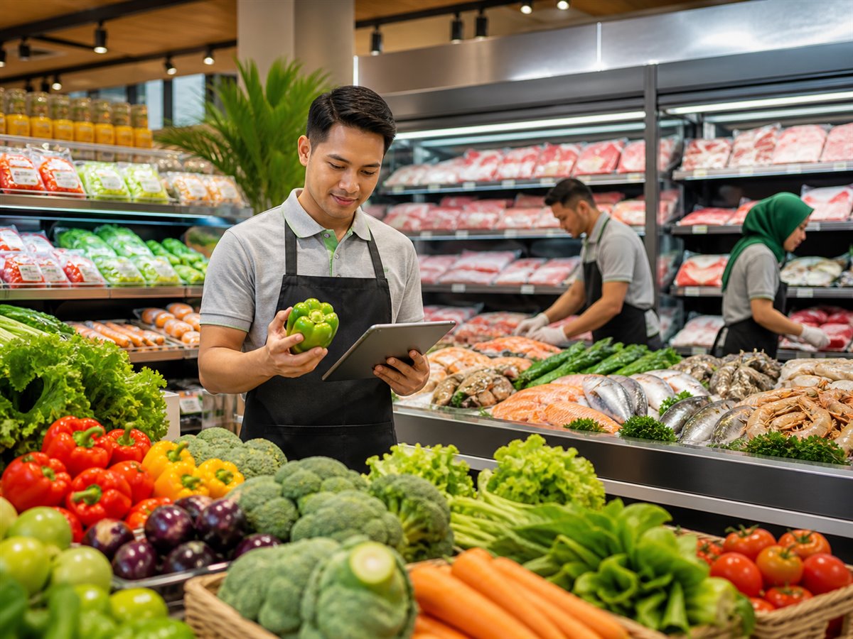 Pasokan produk segar untuk supermarket